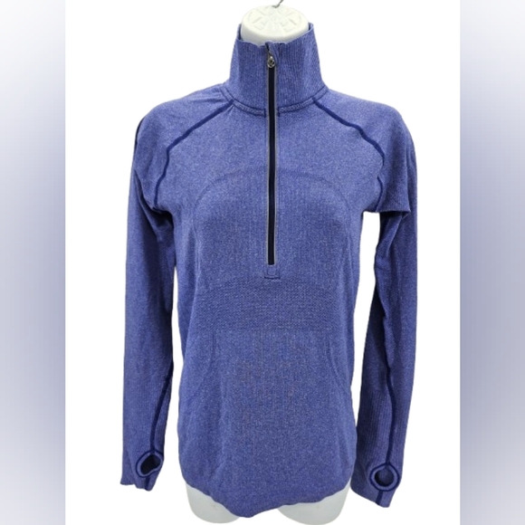 Lululemon Swiftly Tech 1/2 Zip Long Sleeve Top Heathered Purple Blue - Picture 1 of 11